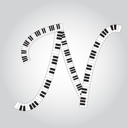 Abstract vector alphabet -  N  made from  piano - alphabet setのイラスト素材