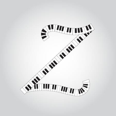 Abstract vector alphabet -  Z made from  piano - alphabet setのイラスト素材