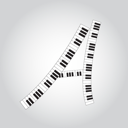 Abstract vector alphabet -  A  made from  piano - alphabet setのイラスト素材