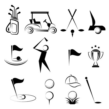 Golf vector icons setのイラスト素材