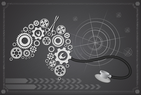 Abstract human lung made from gearsのイラスト素材