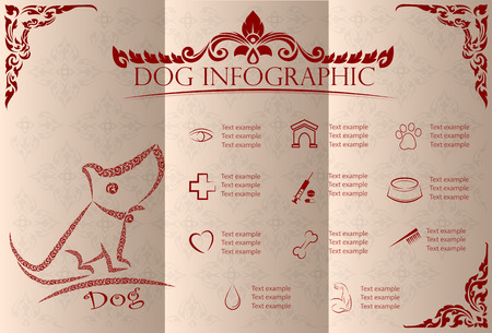 Dog infographics and icon set.のイラスト素材
