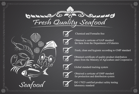 fresh quality seafoodのイラスト素材
