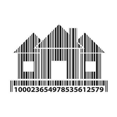 Home as barcode, vector illustrationのイラスト素材