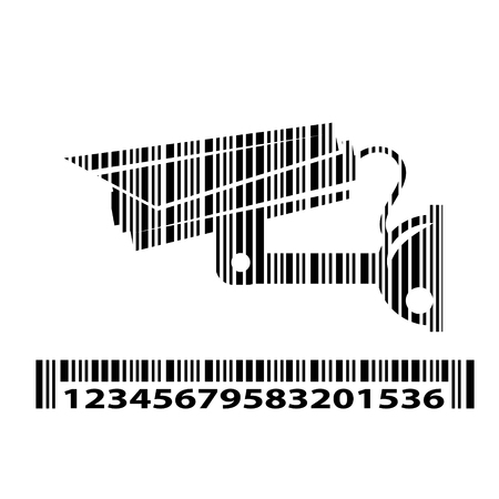 camera cctv as barcode, vector illustration.のイラスト素材