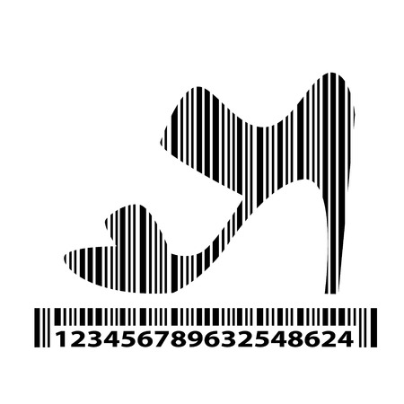 Shoes as barcode, vector illustration.のイラスト素材