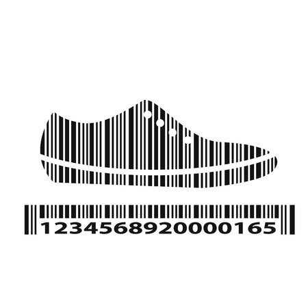Shoes as barcode, vector illustration.のイラスト素材