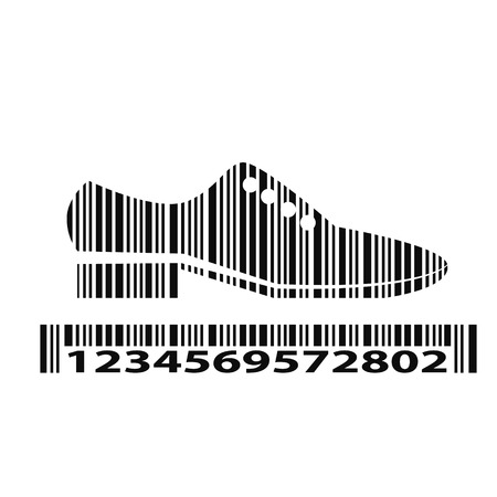 Shoes as barcode, vector illustration.のイラスト素材