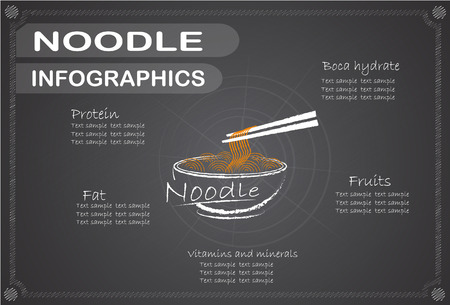 Noodle Infographics, Vector illustration.のイラスト素材