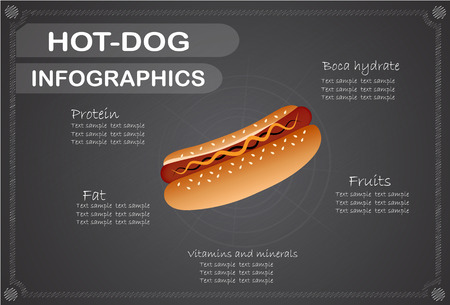 Hot-Dog  Infographics, Vector illustration.のイラスト素材