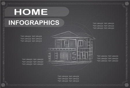 Home  infographics, Vector illustration.のイラスト素材