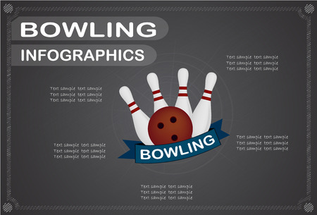 bowling infographics, Vector illustration.のイラスト素材