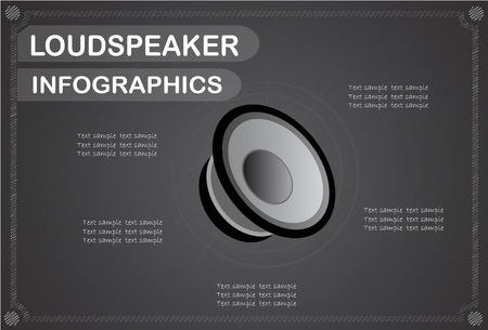 loudspeaker infographics, Vector illustration.のイラスト素材