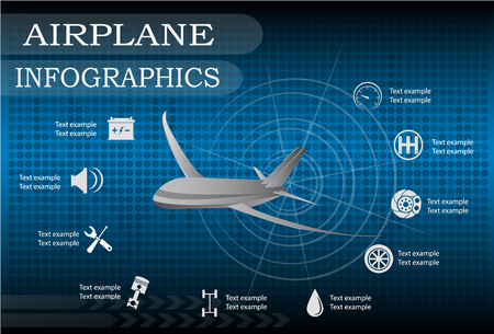 Airplane infographics, Vector illustration.のイラスト素材