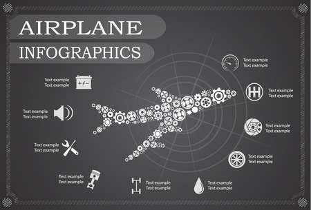 Airplane infographics, Vector illustration.のイラスト素材