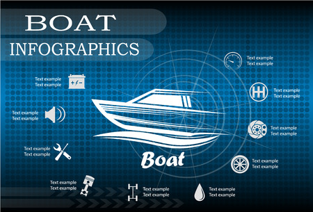 boat service, repair Infographics. vector illustrationのイラスト素材