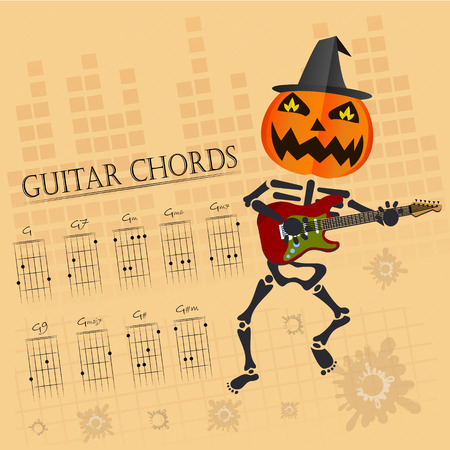 Basic guitar chords ,Vector illustrationのイラスト素材