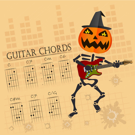 Basic guitar chords ,Vector illustrationのイラスト素材