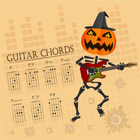 Basic guitar chords ,Vector illustrationのイラスト素材