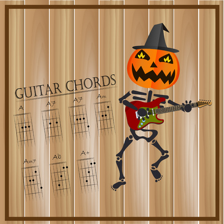Basic guitar chords ,Vector illustrationのイラスト素材