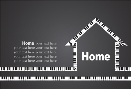 Music House made from pianoのイラスト素材