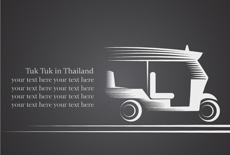 tuk tuk in Bangkok of Thailand design vectorのイラスト素材