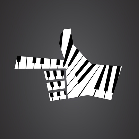 Pointing hand  made from pianoのイラスト素材