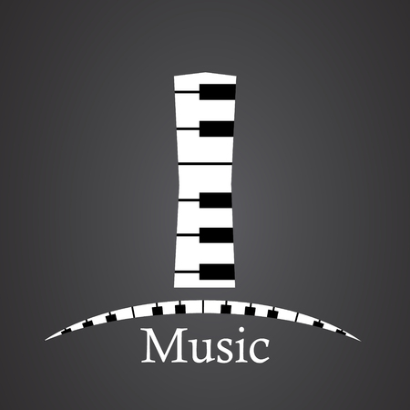 Abstract vector alphabet - I made from piano - alphabet setのイラスト素材