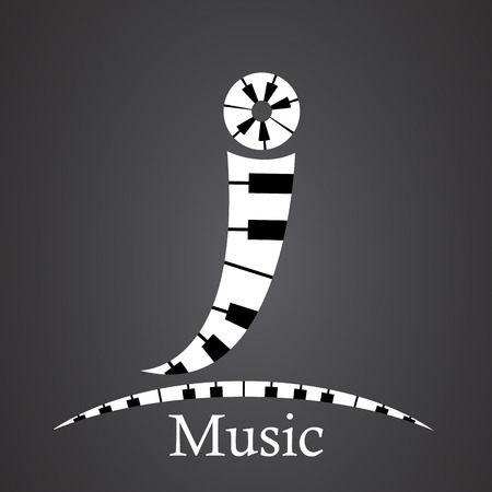 Abstract vector alphabet - j made from piano - alphabet setのイラスト素材