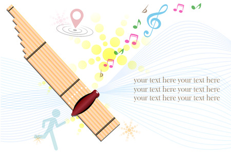 Thai musical instruments called "CAN",'Kh an',kind of reed mouth organ in northeastern Thailand, illustrationのイラスト素材