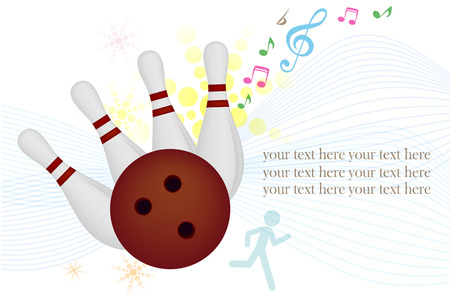 bowling sport design elementのイラスト素材