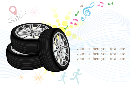 Car wheel. Vector Illustration 10のイラスト素材