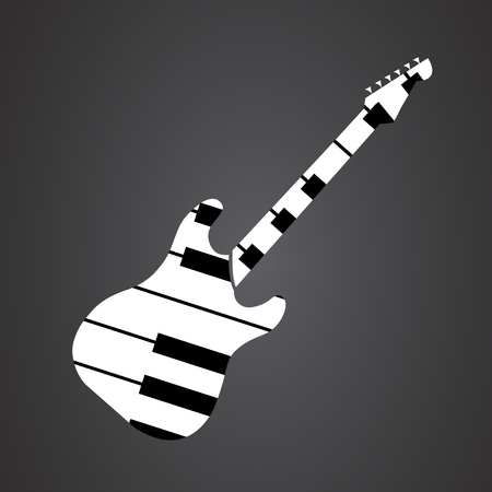 guitar made from pianoのイラスト素材