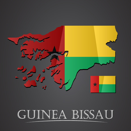 Map of guinea bissauarmenia. vector illustrationのイラスト素材