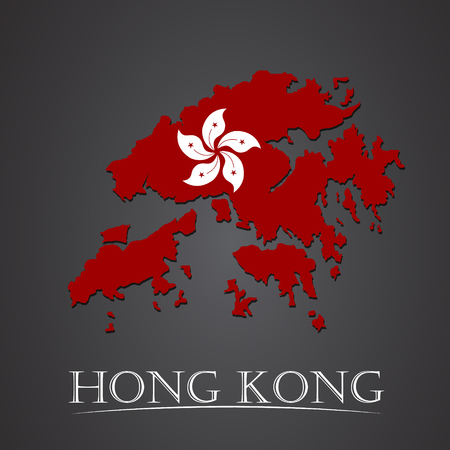 Map of hong kong. vector illustrationのイラスト素材