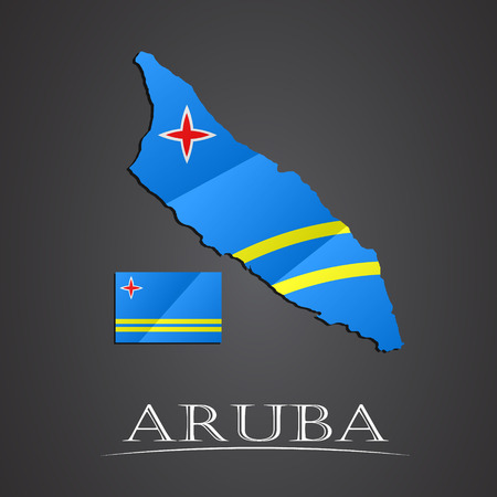 Map of aruba. vector illustrationのイラスト素材