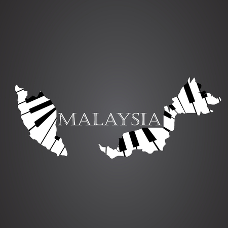 malaysia map  made from pianoのイラスト素材
