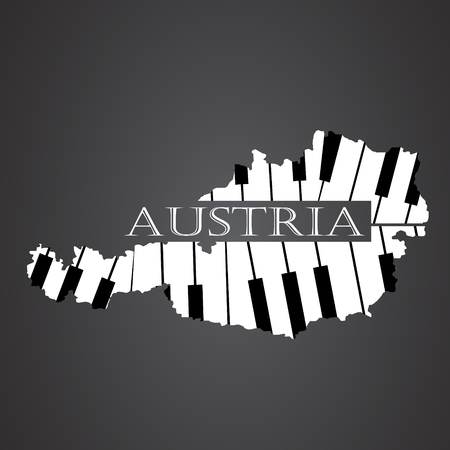 austria map made from pianoのイラスト素材