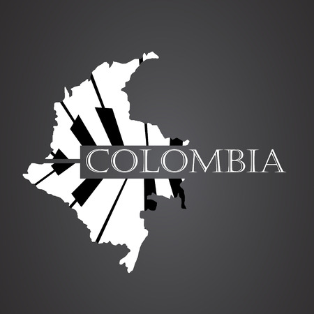colombia map made from pianoのイラスト素材