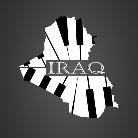 iraq map made from pianoのイラスト素材
