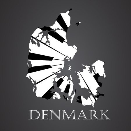 denmark map made from pianoのイラスト素材