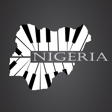 nigeria map made from pianoのイラスト素材