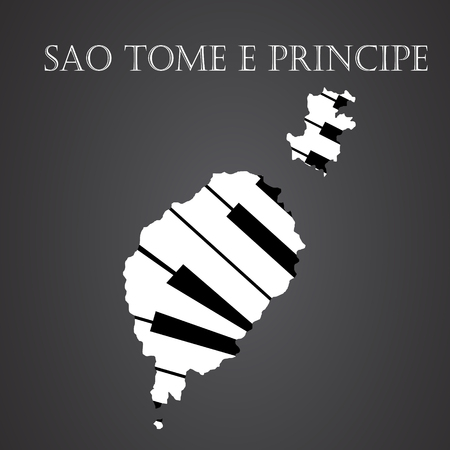 sao tome e principe map made from pianoのイラスト素材