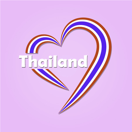 Vector of heart icon thailand national flag color on pink backgroundのイラスト素材