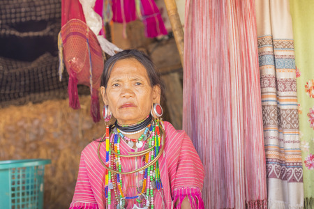 CHIANG RAI, THAILAND - November 06 : Unidentified Long Neck Karen hill tribe woman on November 06,...