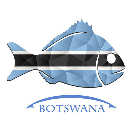 fish logo made from the flag of Botswana.のイラスト素材