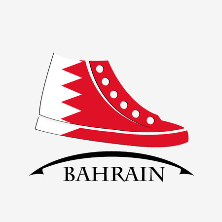 shoes icon made from the flag of Bahrainのイラスト素材