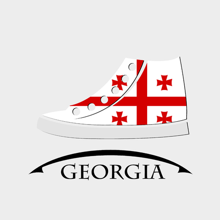 shoes icon made from the flag of Georgiaのイラスト素材