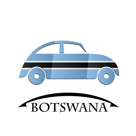 car icon made from the flag of Botswanaのイラスト素材
