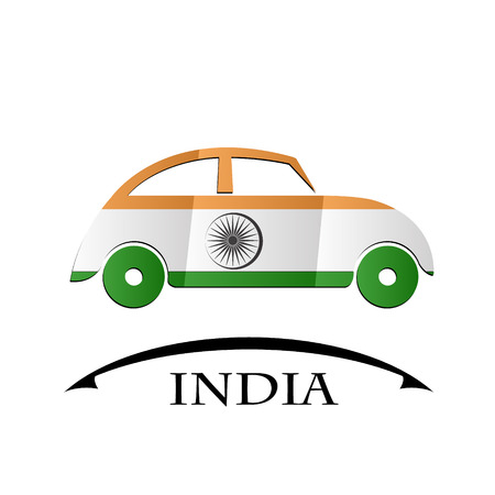 car icon made from the flag of Indiaのイラスト素材